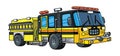 Fire truck or fire engine with eyes Royalty Free Stock Photo