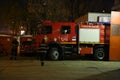 Fire truck firemen ready for action Royalty Free Stock Photo