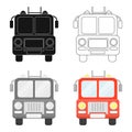 Fire truck icon cartoon. Single silhouette fire equipment icon from the big fire Department cartoon - stock vecto - Royalty Free Stock Photo