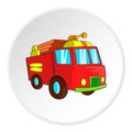 Fire truck icon, cartoon style Royalty Free Stock Photo