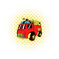 Fire truck icon, comics style