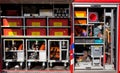 Fire truck interior equipment view. Rotterdam, The Netherlands - September 8, 2019