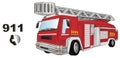 Fire truck and numbers Royalty Free Stock Photo
