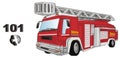 Fire truck and numbers Royalty Free Stock Photo