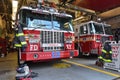 Fire truck parked in the fire station