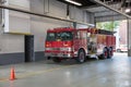 Fire Truck Parked inside Firefighter Station