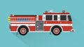 Fire truck rescue engine transportation design flat style Royalty Free Stock Photo