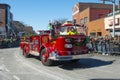 Fire Truck in Saint Patrick`s Day parade Boston, USA