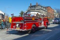 Fire Truck in Saint Patrick`s Day parade Boston, USA