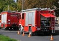 Fire truck at the scene of a fire Royalty Free Stock Photo