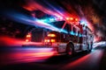 fire truck speeding to the scene of a blaze with lights and sirens blaring Royalty Free Stock Photo