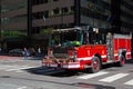 Fire truck speeding up in downtown Chicago Royalty Free Stock Photo