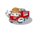 Fire truck stylized Explorer having a compass Royalty Free Stock Photo