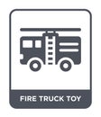 fire truck toy icon in trendy design style. fire truck toy icon isolated on white background. fire truck toy vector icon simple Royalty Free Stock Photo