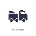 fire truck toy icon on white background. Simple element illustration from toys concept Royalty Free Stock Photo