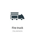 Fire truck vector icon on white background. Flat vector fire truck icon symbol sign from modern city elements collection for Royalty Free Stock Photo