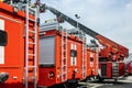 fire trucks are parked ready to extinguish fires Royalty Free Stock Photo