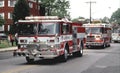 Fire trucks responding on a emergency 911 call