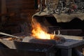Fire used by the blacksmith in the forge Royalty Free Stock Photo