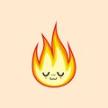 Fire UWU face expression clipart Royalty Free Stock Photo