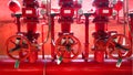 Fire valve, installation of fire safety, Security fire system in industry or the process