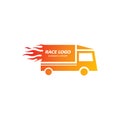 Fire van Logo, Speed van car Logo Event, Speed Fire logo design vecto Royalty Free Stock Photo