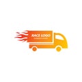 Fire van Logo, Speed Fire logo design vector, Speed van car Logo Event, Silhouette of the car with fire Royalty Free Stock Photo