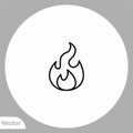 Fire vector icon sign symbol Royalty Free Stock Photo