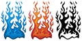 Fire Vector Illustration in Red Blue and Black Flames Royalty Free Stock Photo