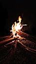 fire on a very cold night Royalty Free Stock Photo