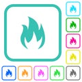 Fire vivid colored flat icons Royalty Free Stock Photo