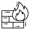Fire Wall, Protection and security vector icons set cyber computer network business data technology Royalty Free Stock Photo