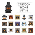 Fire, warmth and comfort. Fireplace set collection icons in cartoon style vector symbol stock illustration web.
