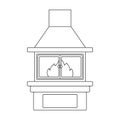 Fire, warmth and comfort. Fireplace single icon in outline style vector symbol stock illustration web.