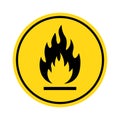 Fire warning icon, flammable sign. Chemical hazard, fire danger, flammable liquid symbol. Royalty Free Stock Photo