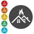 Fire warning icon sign Royalty Free Stock Photo