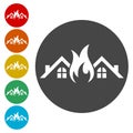Fire warning icon sign Royalty Free Stock Photo