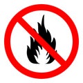 Fire warning sign. Flammable, inflammable substances. Vector 3D illustration Royalty Free Stock Photo