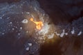 Fire in water from calcium carbide Royalty Free Stock Photo