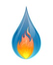 Fire and water concept - vector