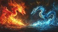 Fire and Water Dragons Royalty Free Stock Photo