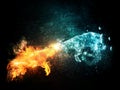 Fire and Water Goats Collide Royalty Free Stock Photo