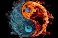 Fire and water - yin-yang concept