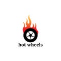 Fire wheel logo illustration of a vector design template