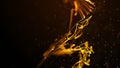 Fire whirlwind. dust backgroung. abstract fire. 3D rendering