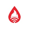 Fire wifi drop logo design.