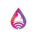 Fire wifi drop logo design.