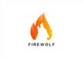 Fire wolf victor logo and icon design template