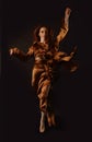 Fire Woman on a black background Royalty Free Stock Photo