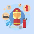 Fire Woman Firefighter Worker Icon